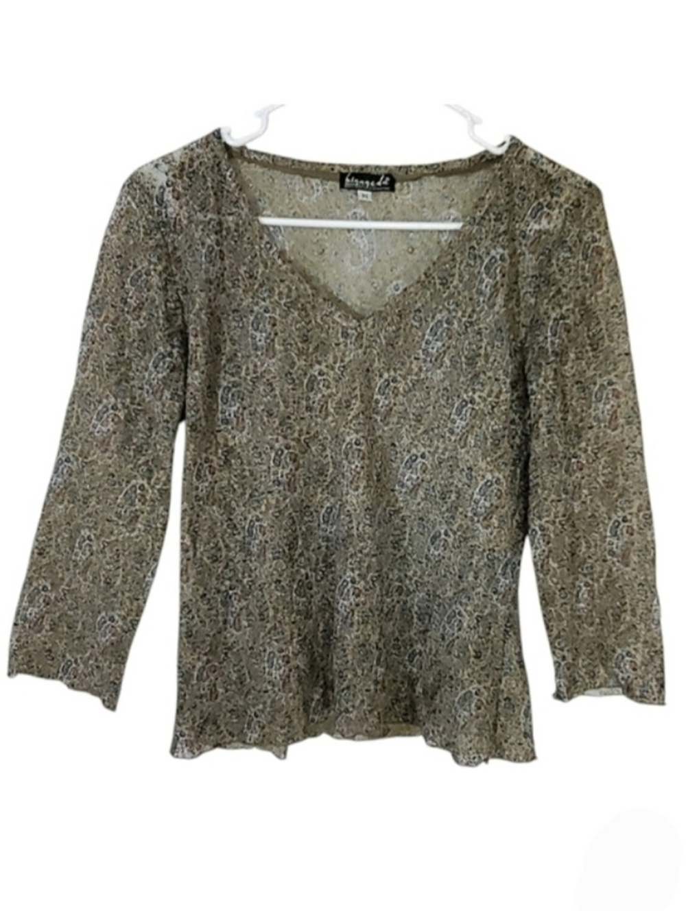 2260 * Biyaycda Mesh Lace Top Green Size M Y2K Vintage